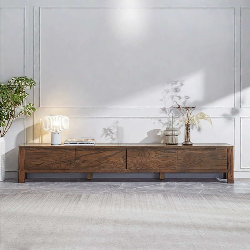 Meuble télé de style moderne et minimaliste en bois massif, 86.61"