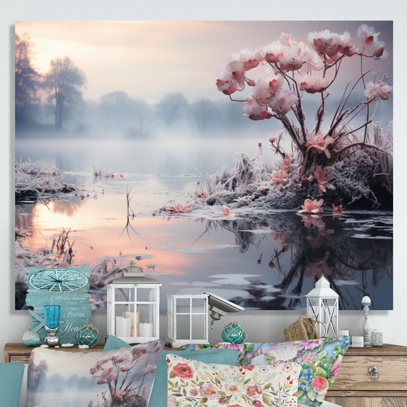 Winter Reverie At The Lake II, reproduction d'art sur toile, Toile tendue, H 12 po x l 20 po