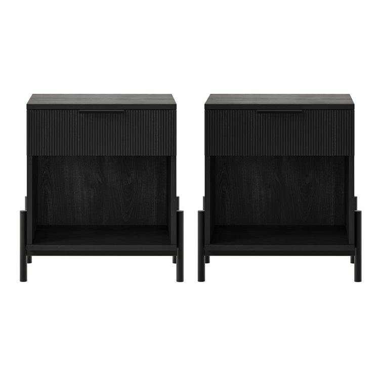 Ridvan 1-Drawer Nightstands with Open Cubby
