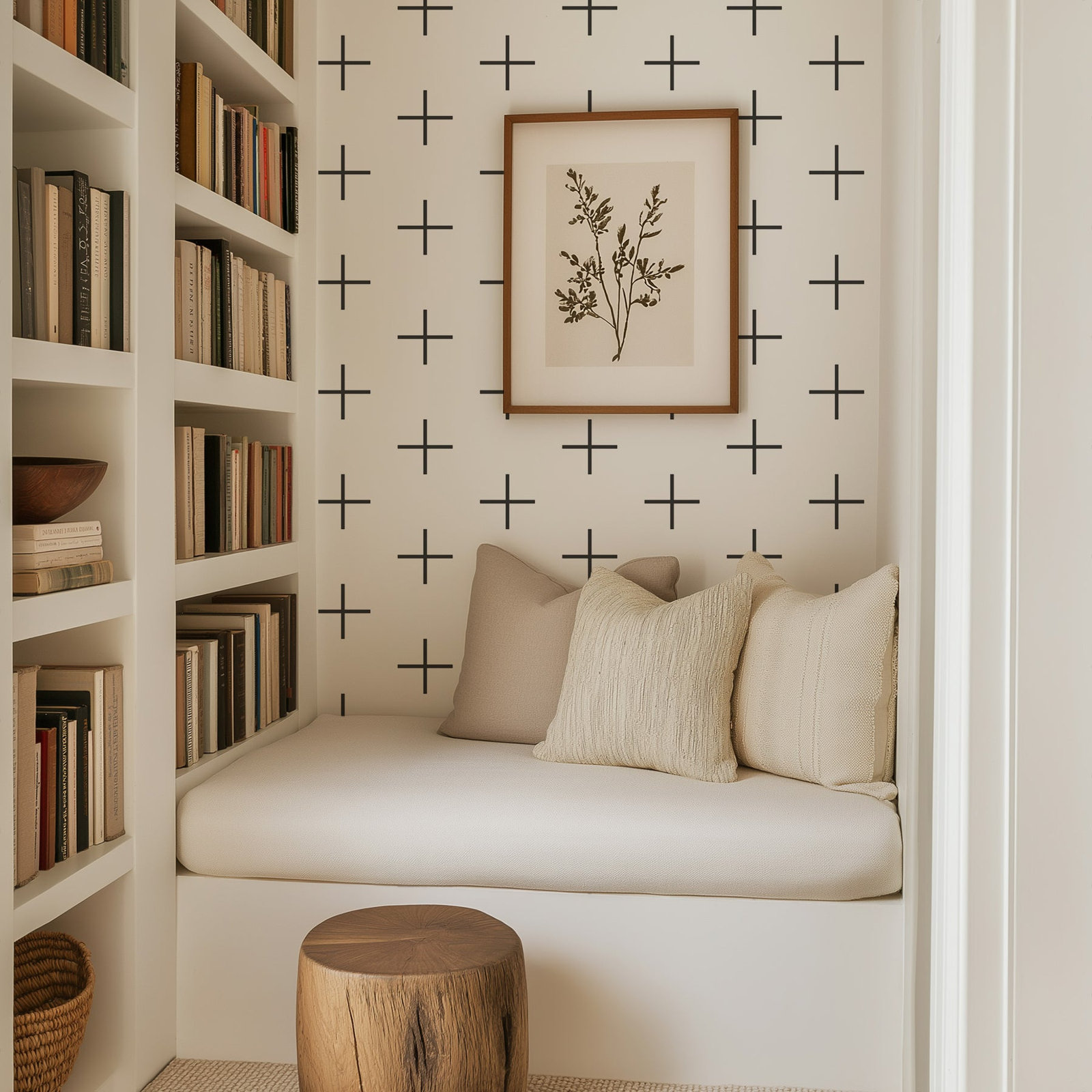 Mrs Paranjape Papers Mrs Paranjape Self-Adhesive Wallpaper, Jet Black, Faux Grasscloth, Non-pasted