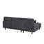 Canapé d'angle 92,5 po x 58 po en velours côtelé gris foncé avec coussins décoratifs, pattes en bois