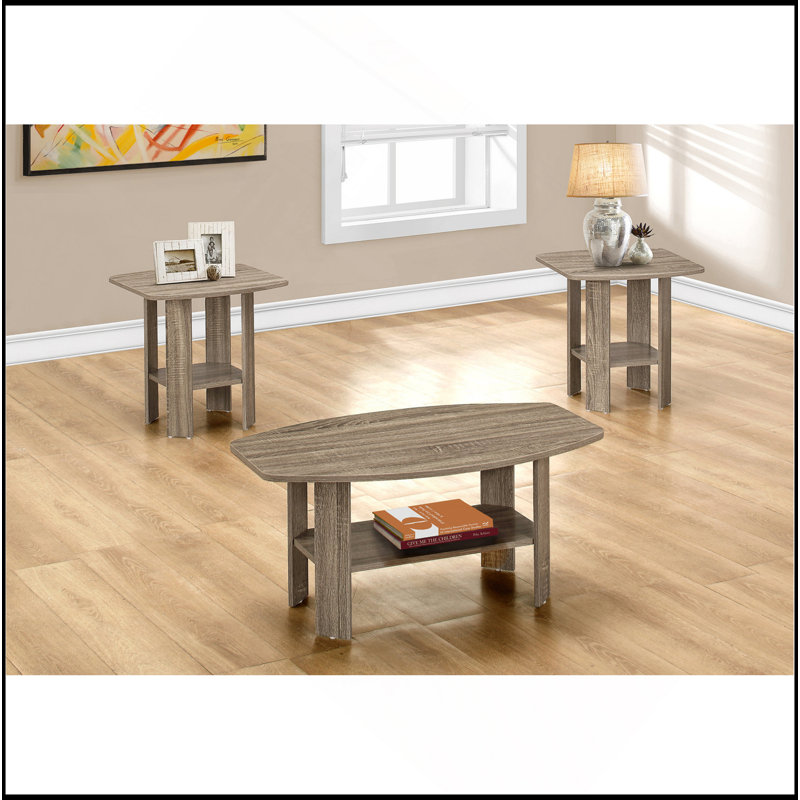 Ensemble de table, ensemble 3 pièces, café, bout, côté, décor, salon, stratifié, transitionnel, Taupe