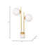 Suruthi Modern 23" Brass & Glass Table Lamp with Dual Globe Shades, Gold Finish