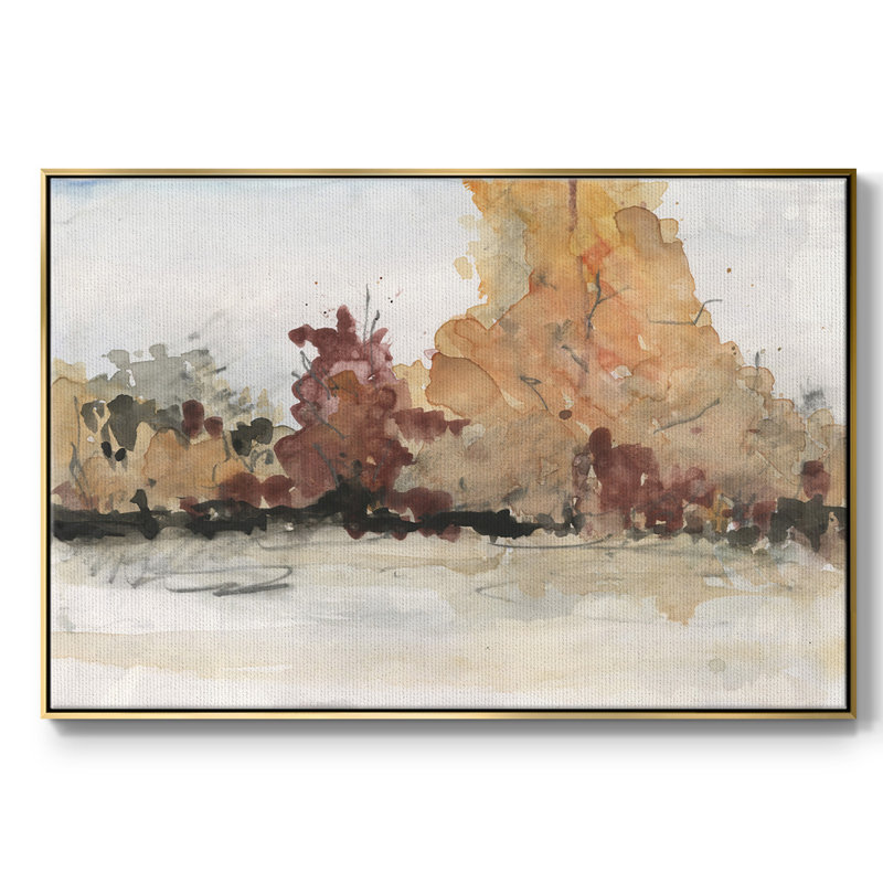 The Autumn View II, reproduction d'art sur toile, H 27 po x l 41 po x P 2 po, Or