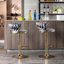 2 tabourets de bar, revêtement gris, base et repose-pieds, hauteur du tabouret pivotant réglable, couleur moderne du tabouret, siège en mousse haute résilience, réglable