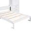 Lit double avec casiers - Tablettes et armoires blanches, robustes et blanches