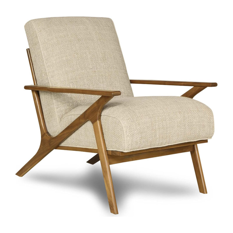 Fauteuil en cuir véritable de 28 po de largeur Jules, Crème Southpaw, Espresso