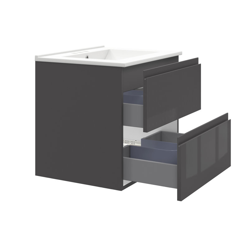  24"W Wall hung Combo Grey Gloss, 24"