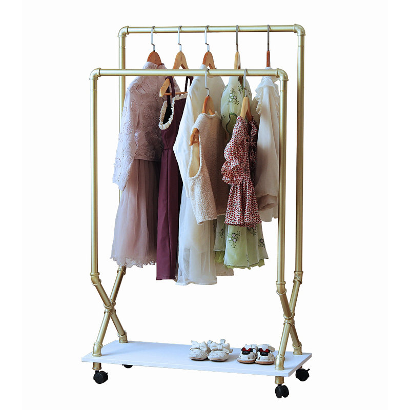 Portant à vêtements à double tringle l 13,8 po Jorunnr