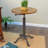 Elegant Brown 18" Adjustable Height Round Side Table with Mango Wood Top-1916732707
