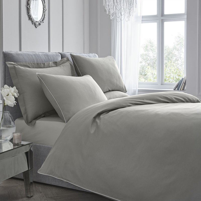 Solid Colour Duvet Cover Set with Pillowcases, Super King Duvet Cover, White