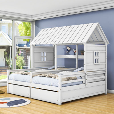 Creagh Twin Size House Platform Bed with Drawers
