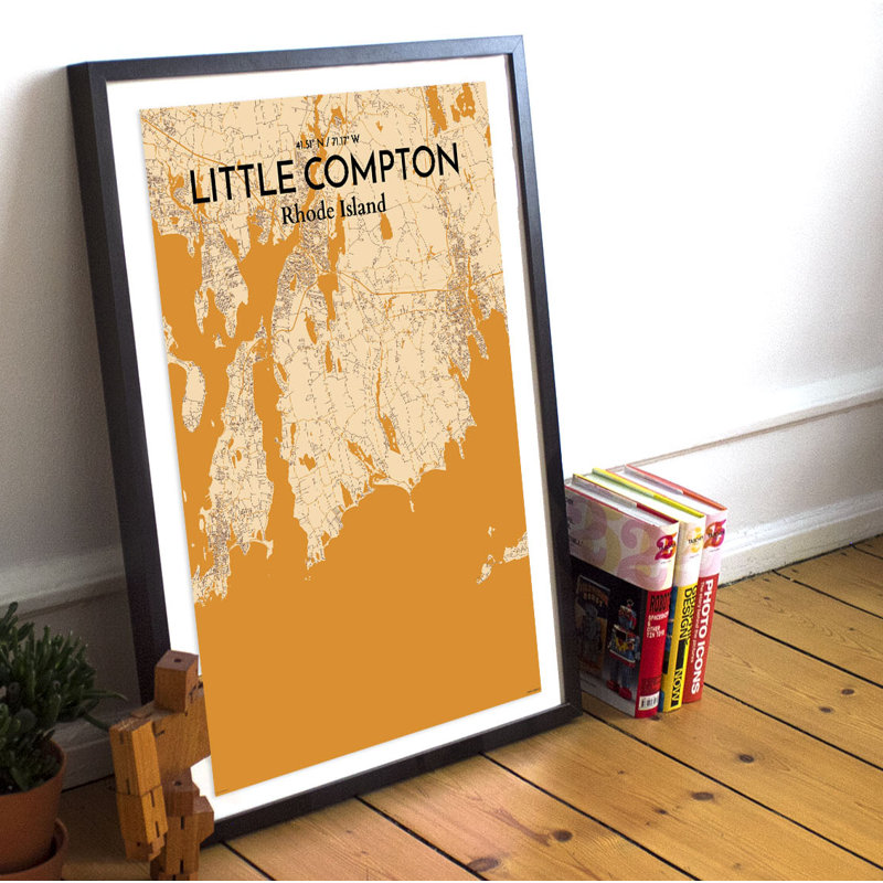 Little Compton City Map - No Frame Print, 43cm H x 28cm W x 0.13cm D