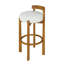 Ensemble de 2 tabourets de bar en bois à dossier bas avec revêtement doux-129903714