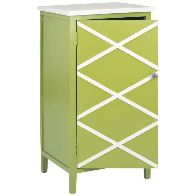 Armoire d'appoint 1 porte Jenny, Vert citron / blanc
