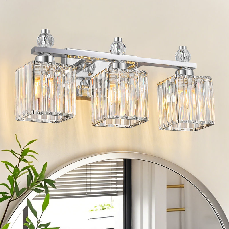 Kyneisha Bathroom Vanity Lamp Modern Crystal Vanity Lamp Bathroom Light Fixture Mirror Crystal Bathroom Vanity Lighting Fixture