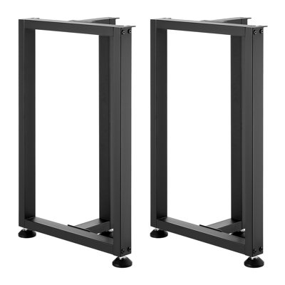 Table Legs, 29.1" H x 17.7" W Square T Shape Steel Furniture Legs, Modular Design, Easy Assembly, 2204 lbs Max Load Heavy Duty, for Home Office Desk, Dinner Table, Workbenches,  Black