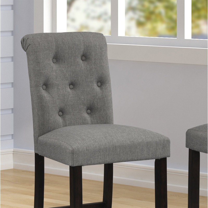 Tabouret de bar en bois massif Leviton, ensemble de 2, Gris