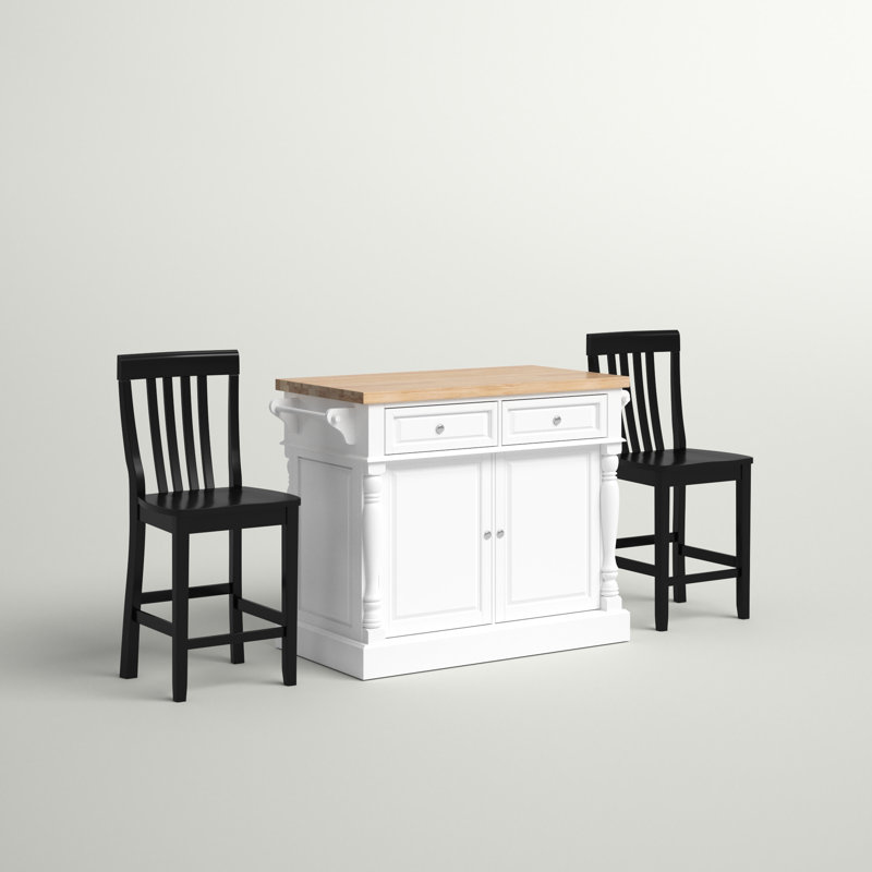 Diamondback Kitchen Island Set, White