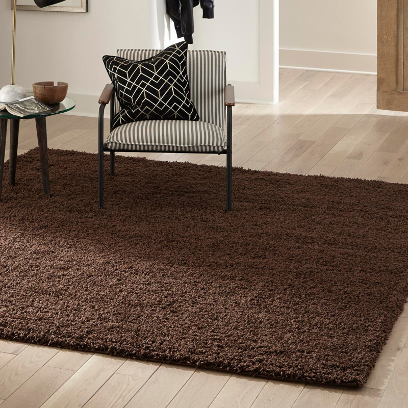 Caputto Chocolate Brown Area Rug, Square 3'1", Chocolate Brown
