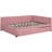 Attractive Upholstered Daybed With Trundle - Pink Linen Full Sized Trundle, Linen, No Box Spring For A Graceful Bedroom-2086866378