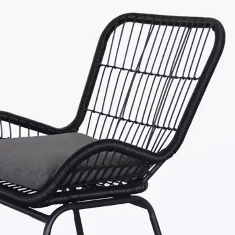 Kyla Outdoor Lounge Chair, Black