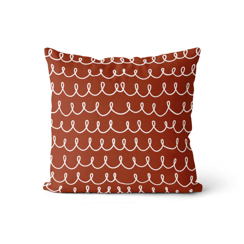 Housse et insert d'oreiller carré, Rouille / Blanc