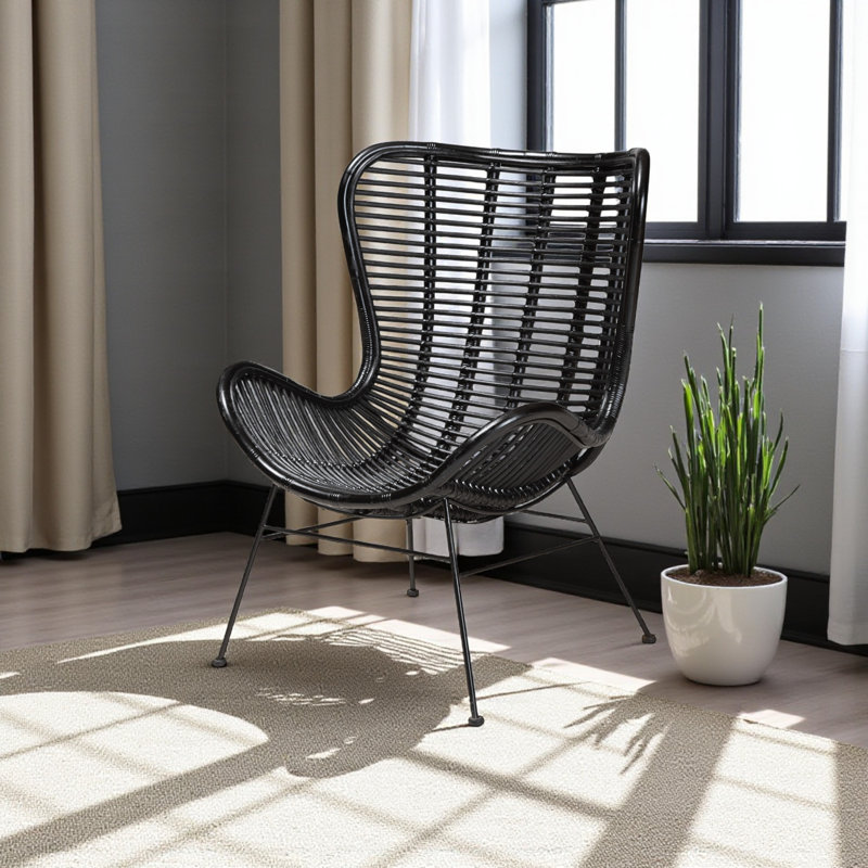 Fauteuil d'appoint Calarie Modern, Noir