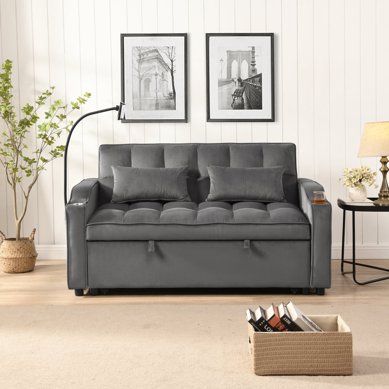 Canapé-lit convertible polyvalent avec lit gigogne, idéal pour une utilisation multifonctionnelle dans les appartements, les petites pièces et les bureaux