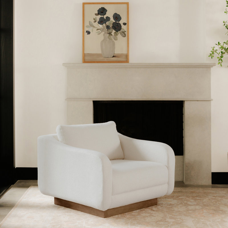 Keane Lounge Chair Cream, White