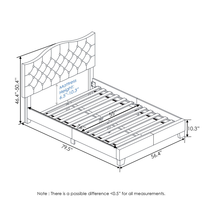 Marne Upholstered Platform Bed, Full