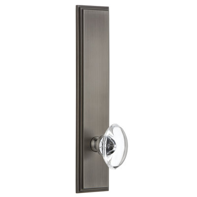 Grandeur Carré Tall Plate Single Dummy with Provence Crystal Door Knob
