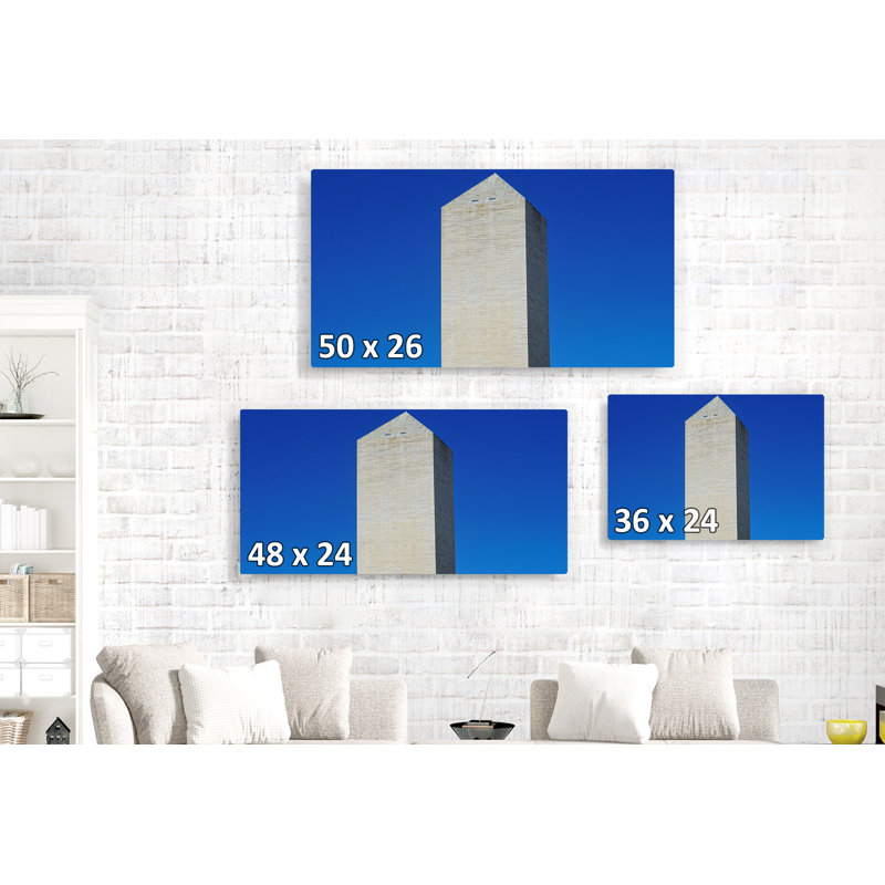 " Washington Monument On Blue Sky ", 26" H x 50" W x 1.5" D