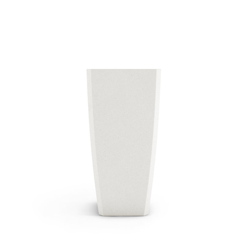Quartet Concrete Planter, 27" H x 18" W x 18" D, White