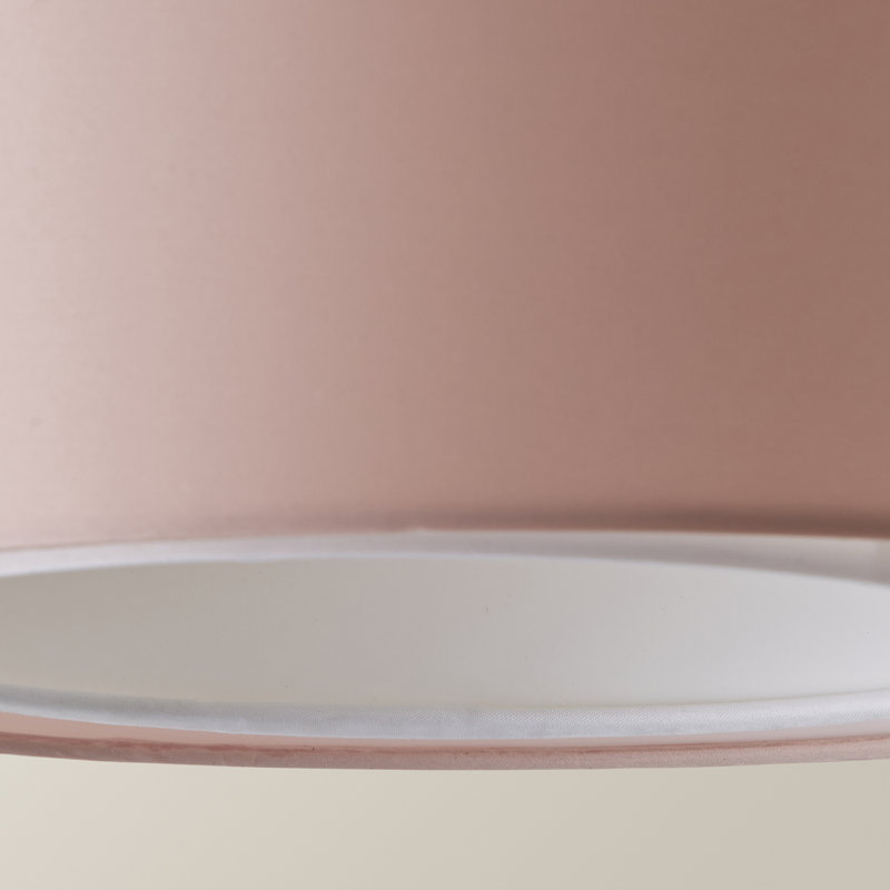 Blended Fabric Drum Pendant Shade, 19cm H x 26cm W x 26cm D, Pink