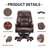 Kinnls Jones Executive Office Chair with Massage Ventilation and Heating, Genuine Leather Luxury Managerial Executive Home Desk Chairs Big and Tall Recliner with Footrest(Coffee)-98155274