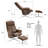 Fauteuil inclinable pivotant avec repose-pieds en similicuir-283934293