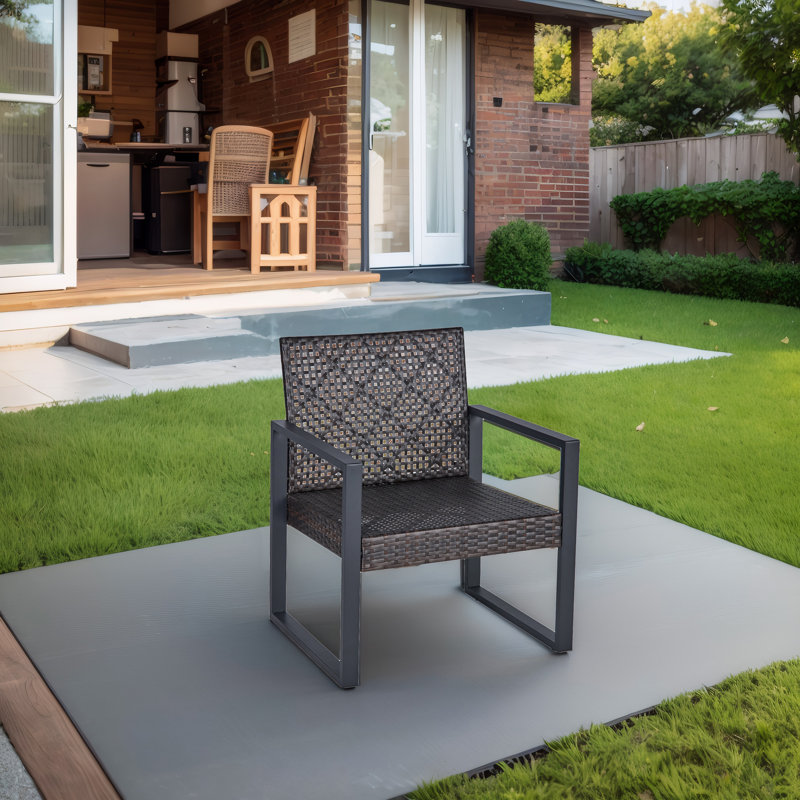 Mondy Acacia 4 - Person Patio Conversation Set with Cushions, Brown, White