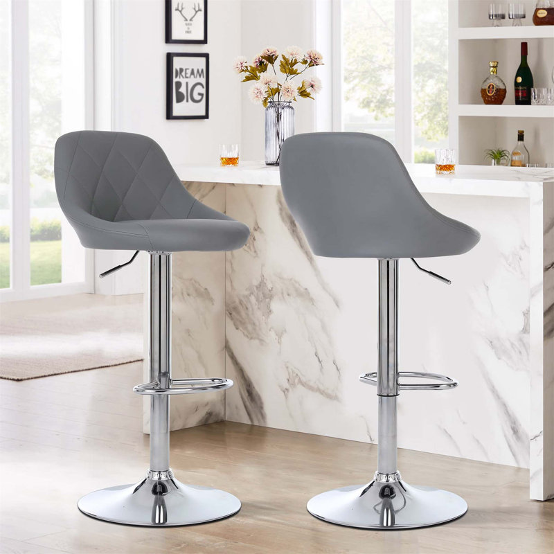 Bigvai Adjustable Height Bar Stool, Grey