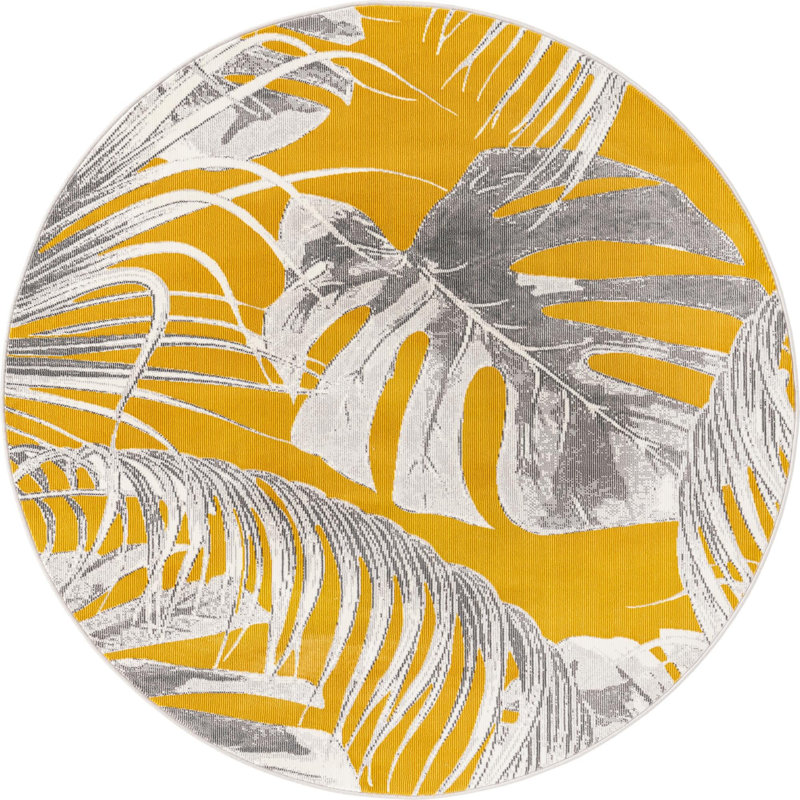 Adalheida Floral Indoor Rug, Round 5'3"