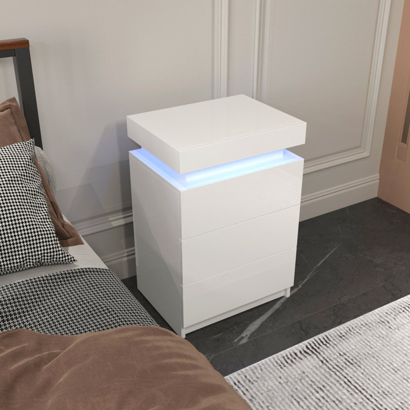 Table de chevet Nasya, Blanc