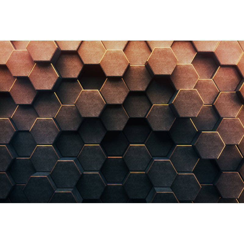 Abstract Honeycomb Background by Peshkov - Wrapped Canvas Print, 61cm H x 91cm W x 3.8cm D