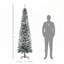 Arbre de Noël artificiel mince enneigé 7,5 pi de haut avec branches réalistes et 738 pointes pour un look hivernal naturel