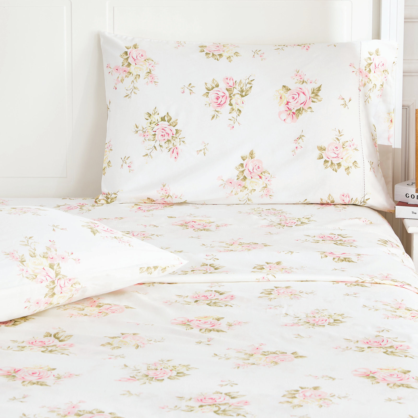 Cotton Sheet Set, Queen Sheet Set + Fitted Sheet + 2 Pillowcases