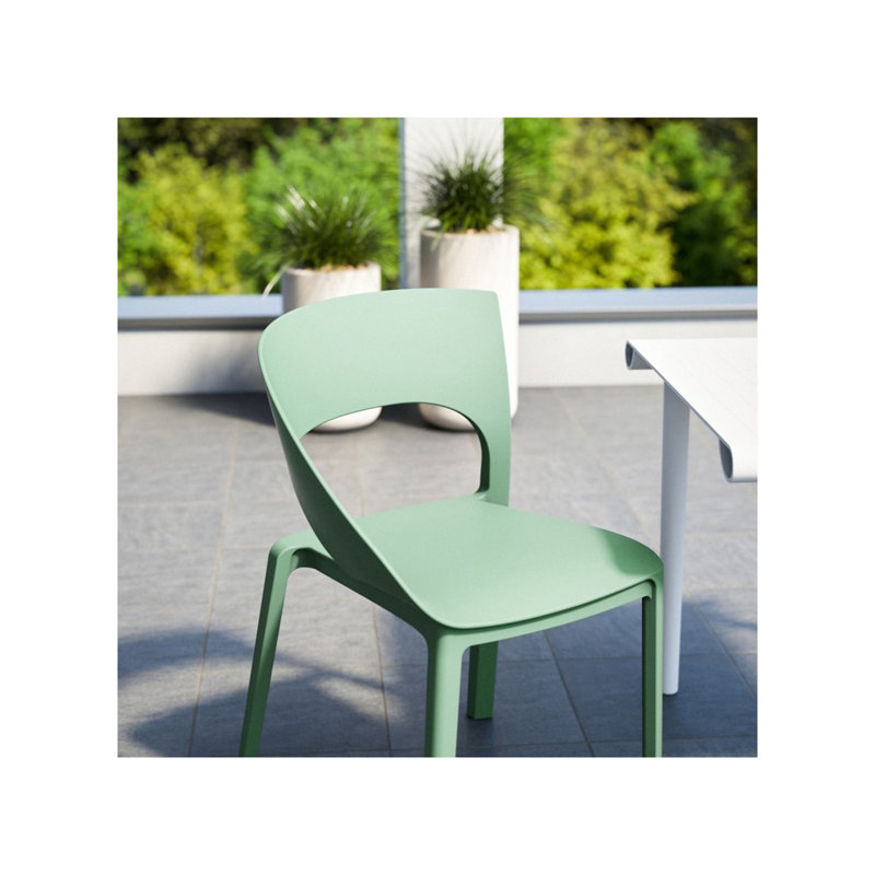 Chaise d'appoint empilable en polypropylène vert l 23,6 po x P 21,3 po x H 32,5 po Summer (ensemble de 4)