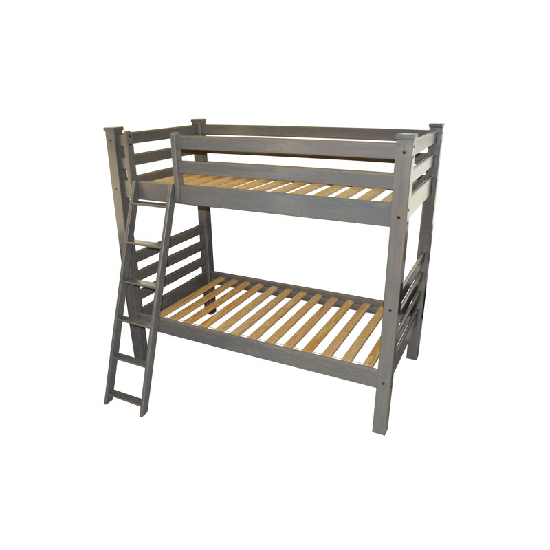 Lit standard en bois massif Jahvon, Simple, Gris