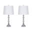 Lampe de table décorative en verre pour décor de salon - Lampe de bureau pour table de chevet et petite table d'appoint - Ensemble de 2, 26 po, argent et métallique-91956413