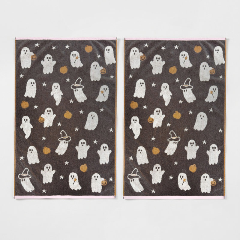 Ghosts Halloween Hand Towels 2pc Set