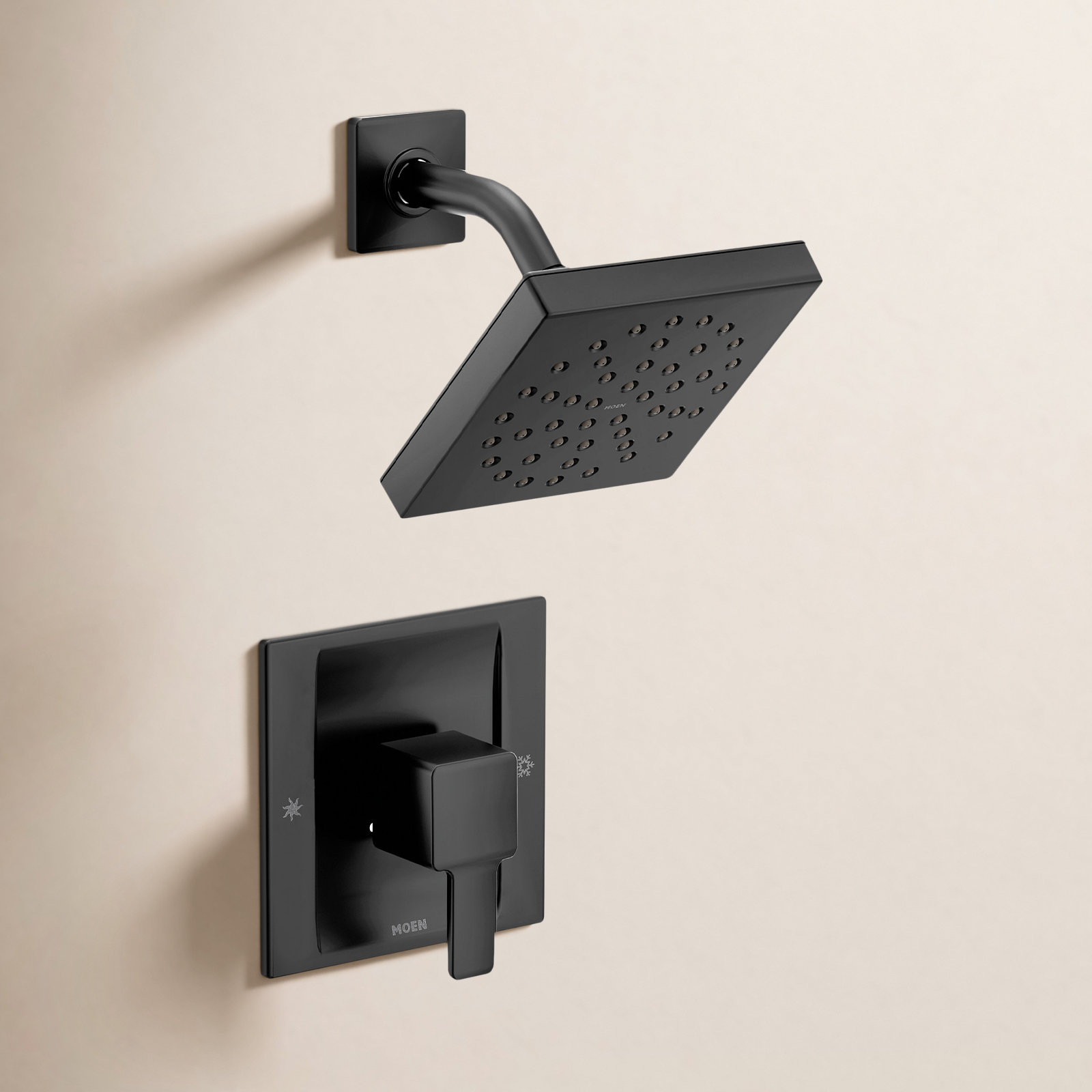 90 Degree Posi-Temp Shower Trim Kit, Black