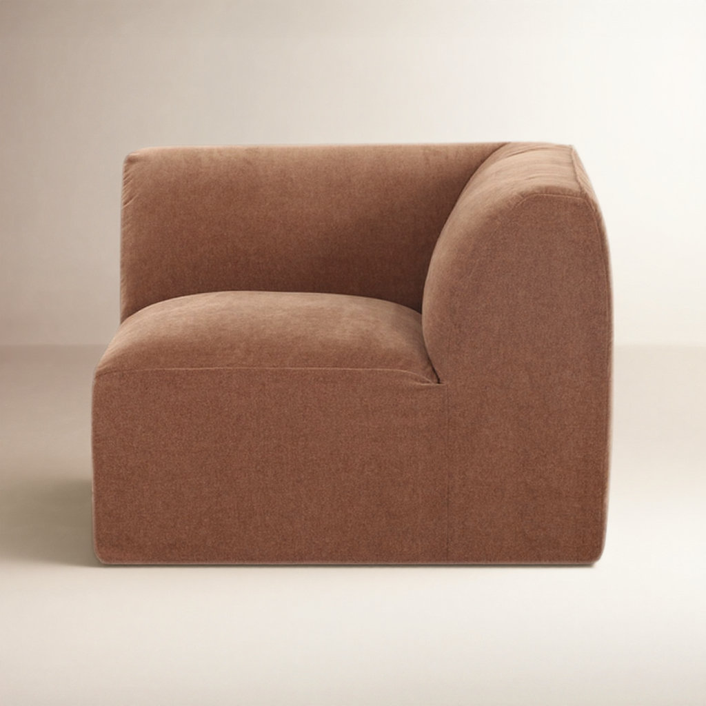 Wilde Corner Accent Chair, Latte Loft Canvas 